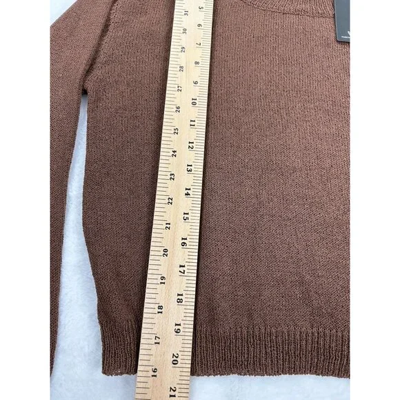 NWT Lulus Sweater Small Lightweight Acrylic Knit Womens Brown Pullover - Picture 5 of 11
